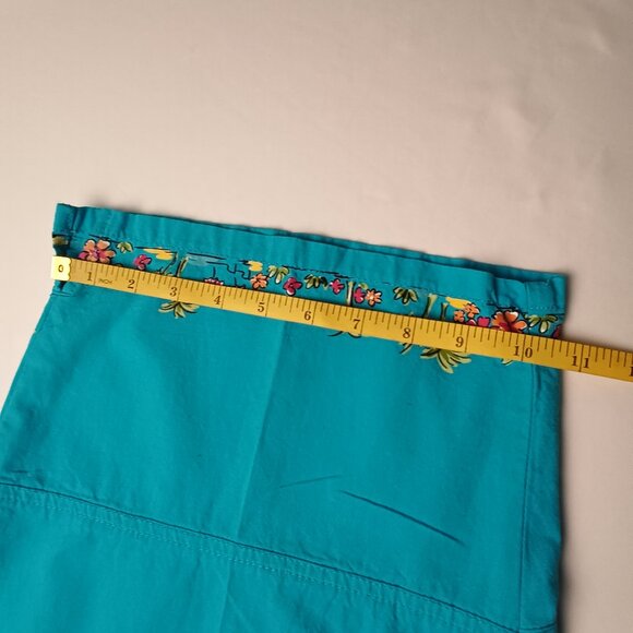 NWT Erika Cropped Pants Size 3X High Rise Straight Leg Turquoise Color Caribbean - Picture 10 of 11